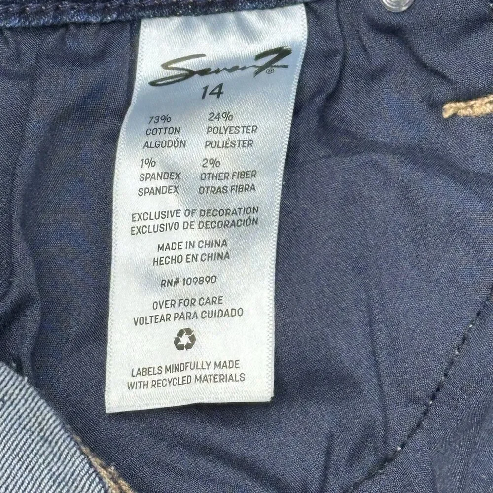 Seven 7 For All Mankind Relaxed Bermuda Shorts Mid Rise 11” Inseam Women’s 14